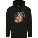 Bernese Mountain Dog Mens 80% Cotton Hoodie Black