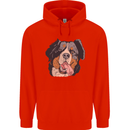 Bernese Mountain Dog Mens 80% Cotton Hoodie Bright Red