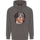 Bernese Mountain Dog Mens 80% Cotton Hoodie Charcoal