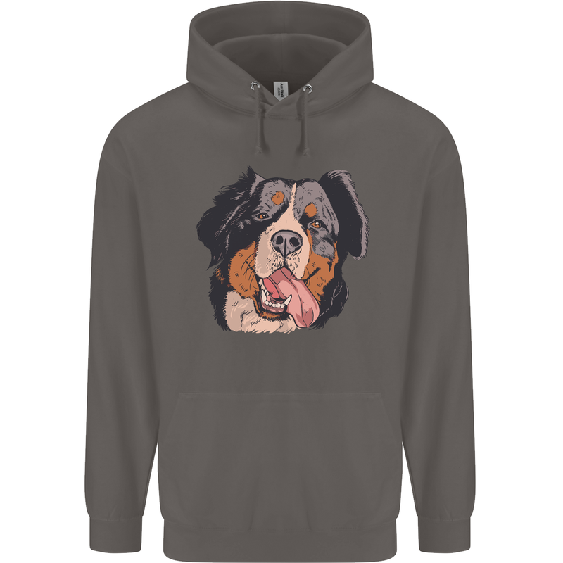 Bernese Mountain Dog Mens 80% Cotton Hoodie Charcoal