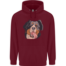 Bernese Mountain Dog Mens 80% Cotton Hoodie Maroon