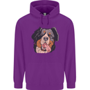 Bernese Mountain Dog Mens 80% Cotton Hoodie Purple