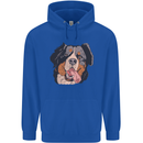 Bernese Mountain Dog Mens 80% Cotton Hoodie Royal Blue