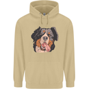 Bernese Mountain Dog Mens 80% Cotton Hoodie Sand