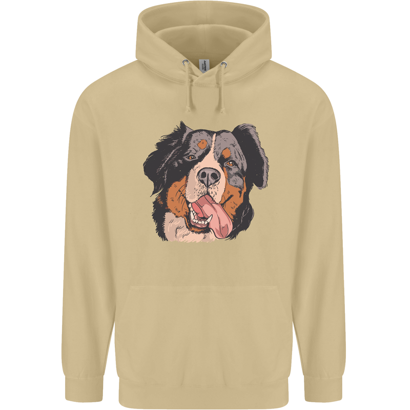 Bernese Mountain Dog Mens 80% Cotton Hoodie Sand