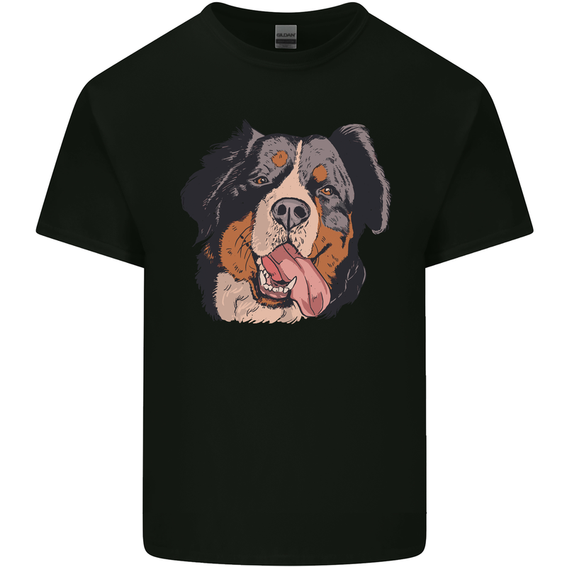 Bernese Mountain Dog Mens Cotton T-Shirt Tee Top Black