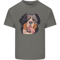 Bernese Mountain Dog Mens Cotton T-Shirt Tee Top Charcoal
