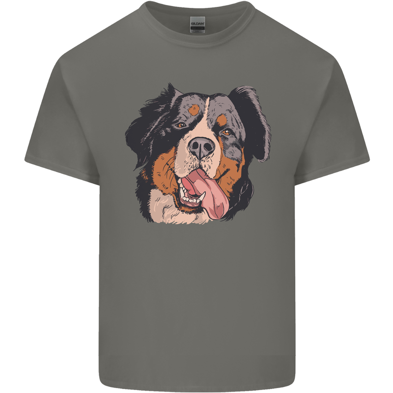 Bernese Mountain Dog Mens Cotton T-Shirt Tee Top Charcoal