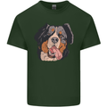 Bernese Mountain Dog Mens Cotton T-Shirt Tee Top Forest Green