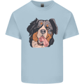 Bernese Mountain Dog Mens Cotton T-Shirt Tee Top Light Blue