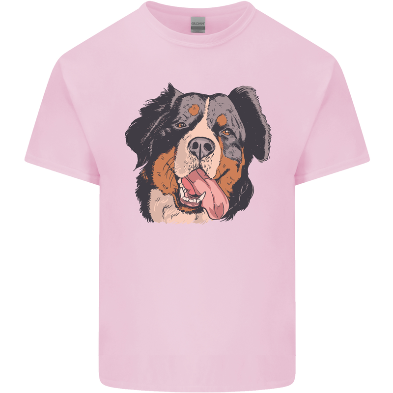 Bernese Mountain Dog Mens Cotton T-Shirt Tee Top Light Pink
