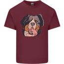 Bernese Mountain Dog Mens Cotton T-Shirt Tee Top Maroon