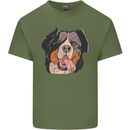 Bernese Mountain Dog Mens Cotton T-Shirt Tee Top Military Green