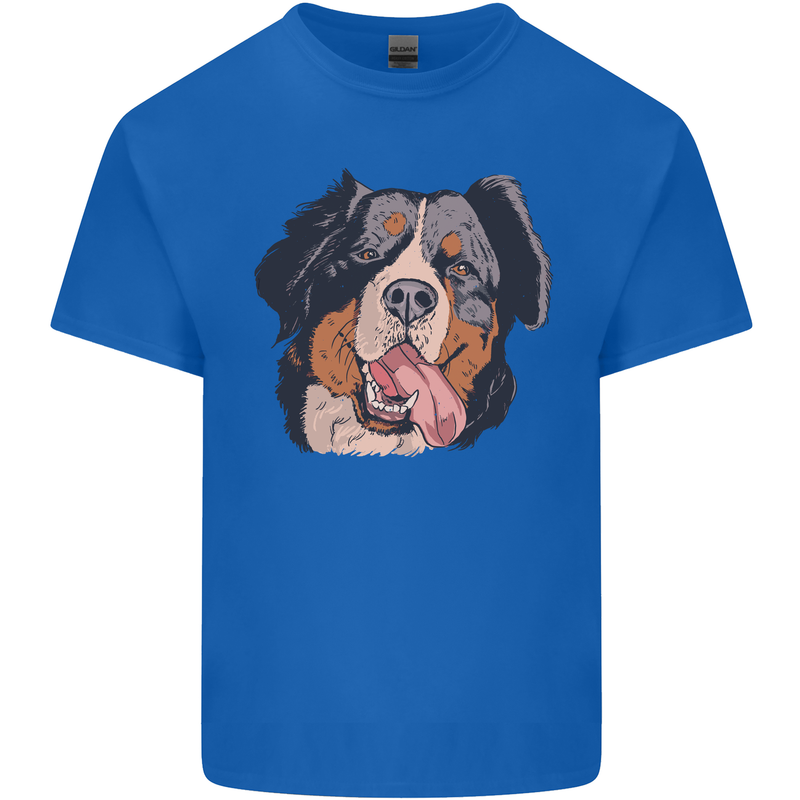 Bernese Mountain Dog Mens Cotton T-Shirt Tee Top Royal Blue