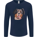 Bernese Mountain Dog Mens Long Sleeve T-Shirt Navy Blue