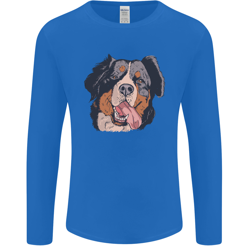 Bernese Mountain Dog Mens Long Sleeve T-Shirt Royal Blue