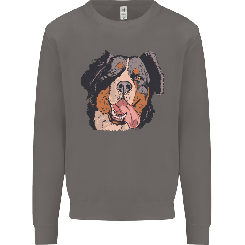Bernese Mountain Dog Mens Sweatshirt Jumper Charcoal