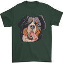 Bernese Mountain Dog Mens T-Shirt Cotton Gildan Forest Green