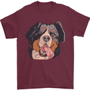 Bernese Mountain Dog Mens T-Shirt Cotton Gildan Maroon