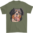 Bernese Mountain Dog Mens T-Shirt Cotton Gildan Military Green