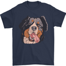 Bernese Mountain Dog Mens T-Shirt Cotton Gildan Navy Blue