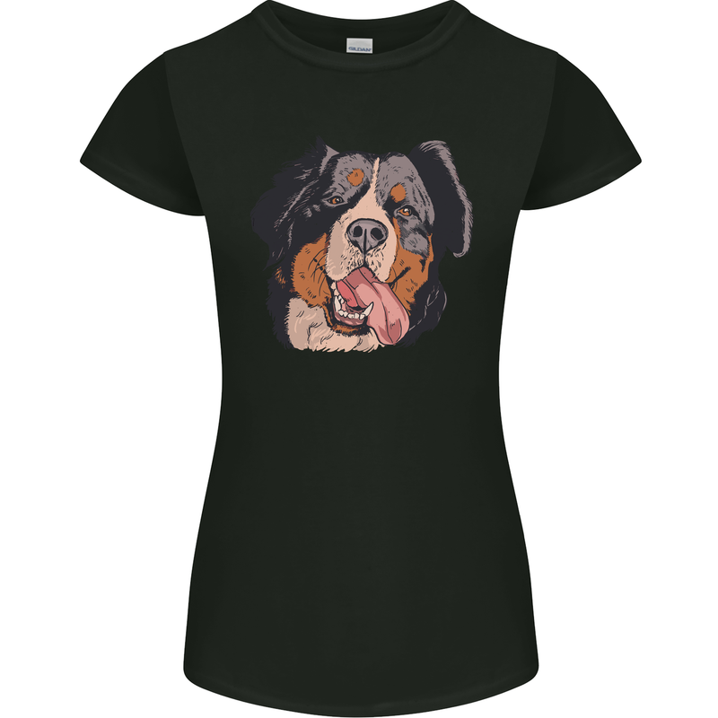 Bernese Mountain Dog Womens Petite Cut T-Shirt Black