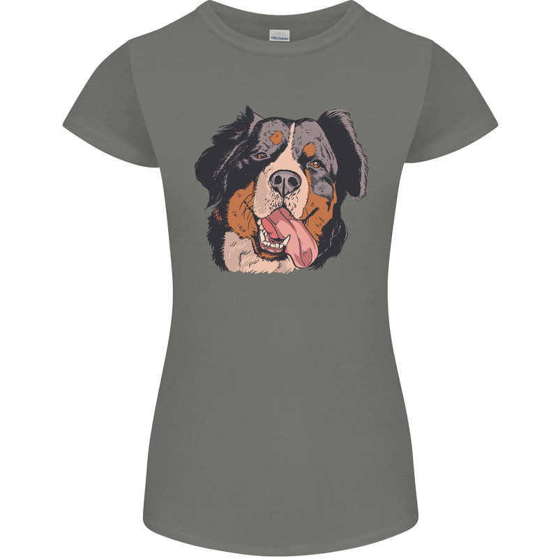 Bernese Mountain Dog Womens Petite Cut T-Shirt Charcoal