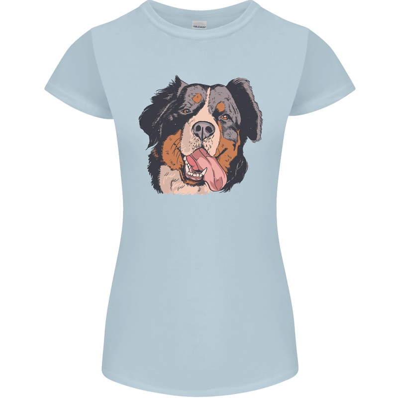 Bernese Mountain Dog Womens Petite Cut T-Shirt Light Blue