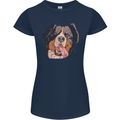 Bernese Mountain Dog Womens Petite Cut T-Shirt Navy Blue