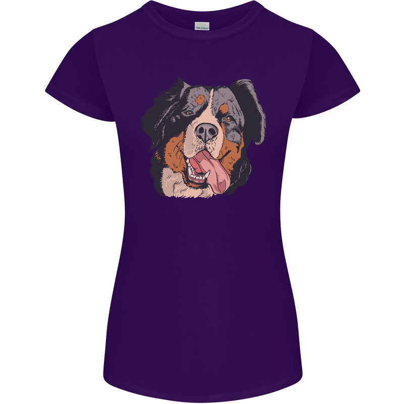 Bernese Mountain Dog Womens Petite Cut T-Shirt Purple