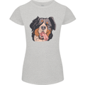 Bernese Mountain Dog Womens Petite Cut T-Shirt Sports Grey