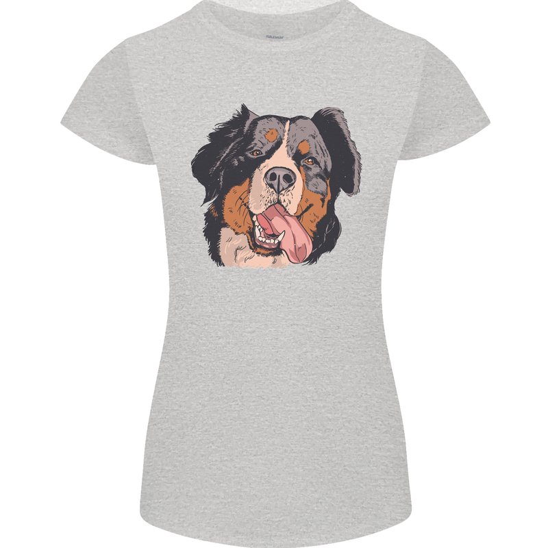 Bernese Mountain Dog Womens Petite Cut T-Shirt Sports Grey