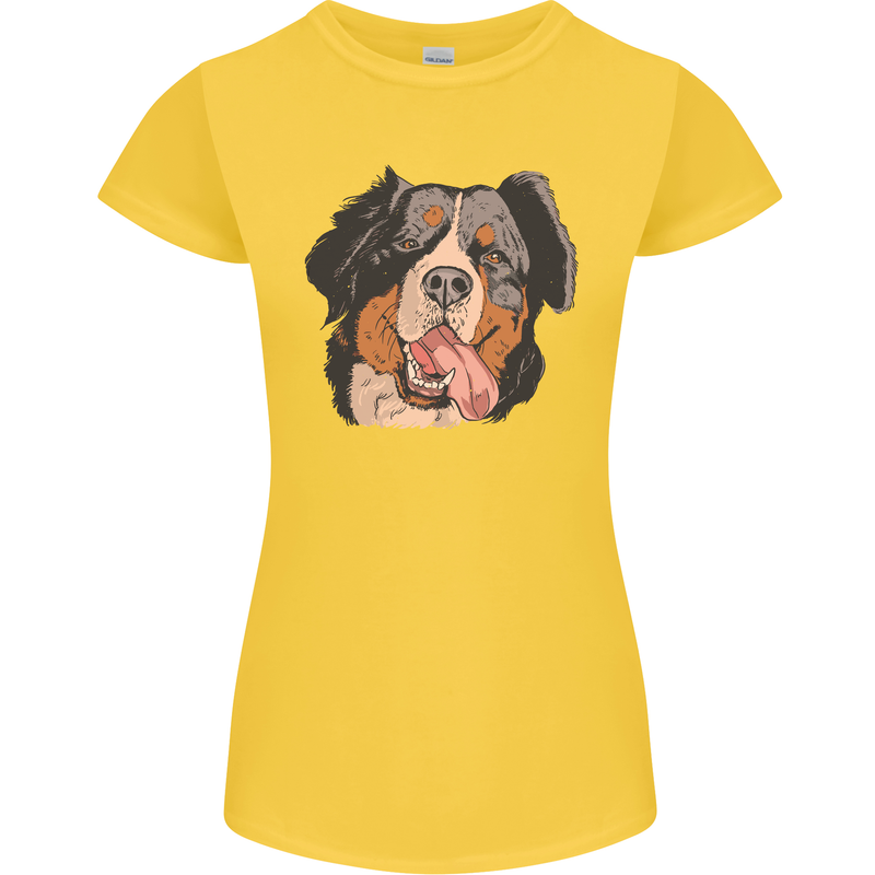 Bernese Mountain Dog Womens Petite Cut T-Shirt Yellow