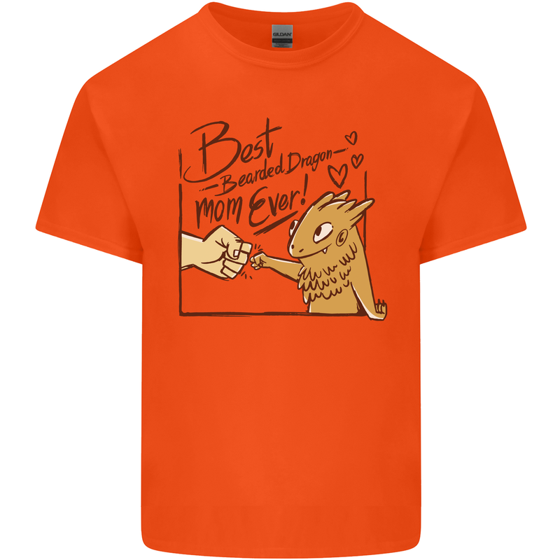 Best Bearded Dragon Mom Ever Mens Cotton T-Shirt Tee Top Orange
