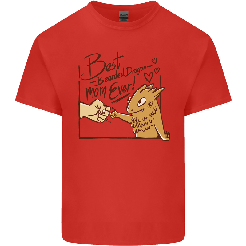 Best Bearded Dragon Mom Ever Mens Cotton T-Shirt Tee Top Red