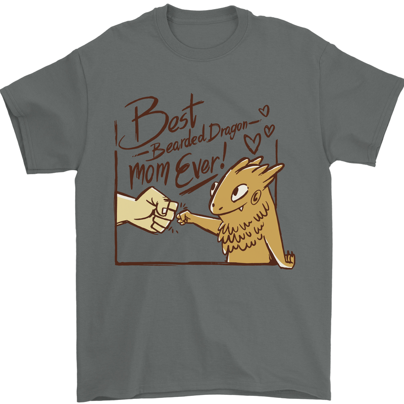Best Bearded Dragon Mom Ever Mens T-Shirt 100% Cotton Charcoal