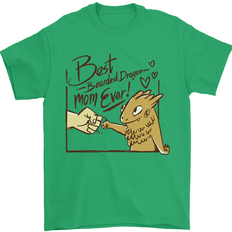 Best Bearded Dragon Mom Ever Mens T-Shirt 100% Cotton Irish Green
