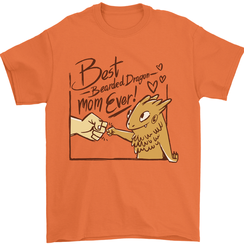 Best Bearded Dragon Mom Ever Mens T-Shirt 100% Cotton Orange