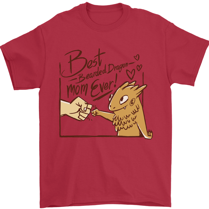 Best Bearded Dragon Mom Ever Mens T-Shirt 100% Cotton Red
