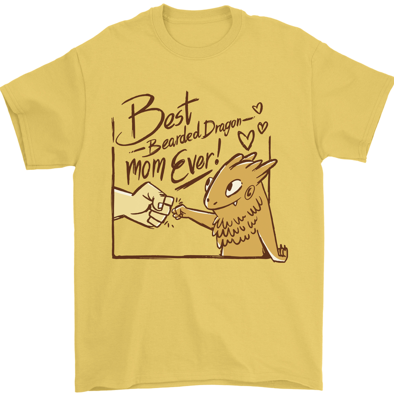 Best Bearded Dragon Mom Ever Mens T-Shirt 100% Cotton Yellow