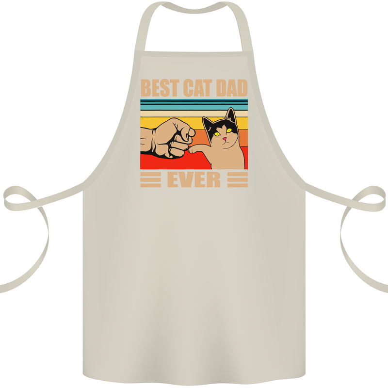 Best Cat Dad Ever Funny Father's Day Cotton Apron 100% Organic Natural