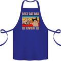 Best Cat Dad Ever Funny Father's Day Cotton Apron 100% Organic Royal Blue