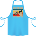 Best Cat Dad Ever Funny Father's Day Cotton Apron 100% Organic Turquoise