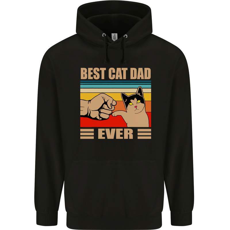 Best Cat Dad Ever Funny Father's Day Mens 80% Cotton Hoodie Black