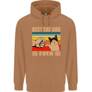 Best Cat Dad Ever Funny Father's Day Mens 80% Cotton Hoodie Caramel Latte
