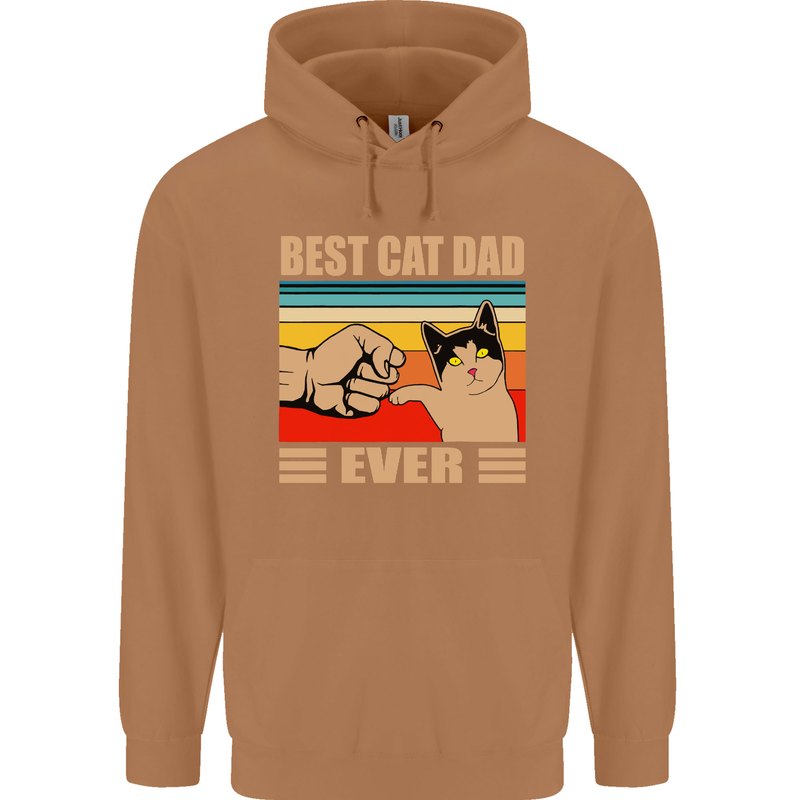 Best Cat Dad Ever Funny Father's Day Mens 80% Cotton Hoodie Caramel Latte