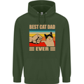 Best Cat Dad Ever Funny Father's Day Mens 80% Cotton Hoodie Forest Green