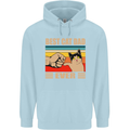 Best Cat Dad Ever Funny Father's Day Mens 80% Cotton Hoodie Light Blue
