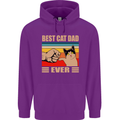 Best Cat Dad Ever Funny Father's Day Mens 80% Cotton Hoodie Purple