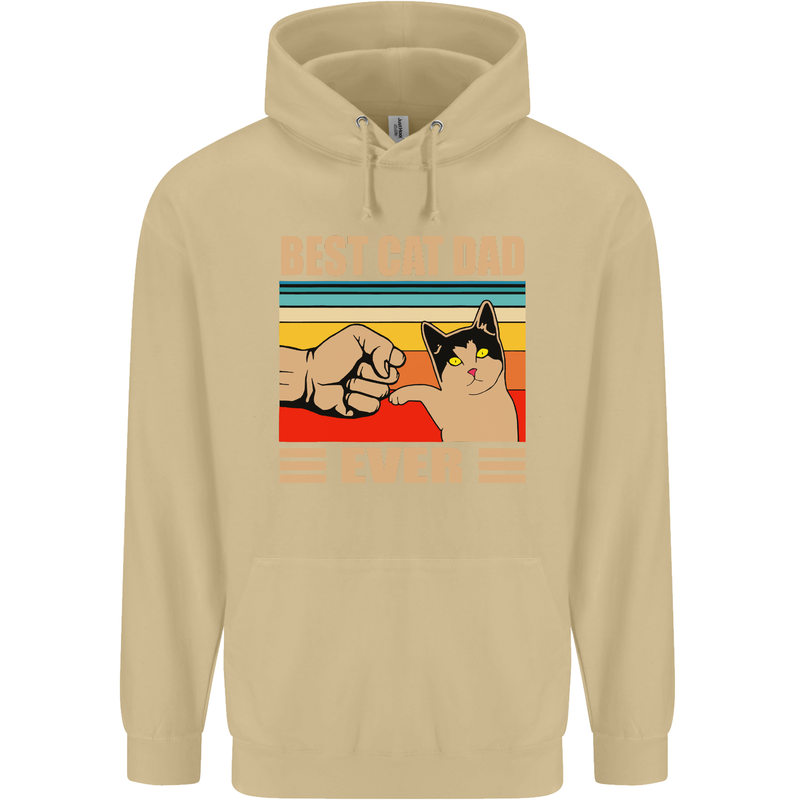 Best Cat Dad Ever Funny Father's Day Mens 80% Cotton Hoodie Sand
